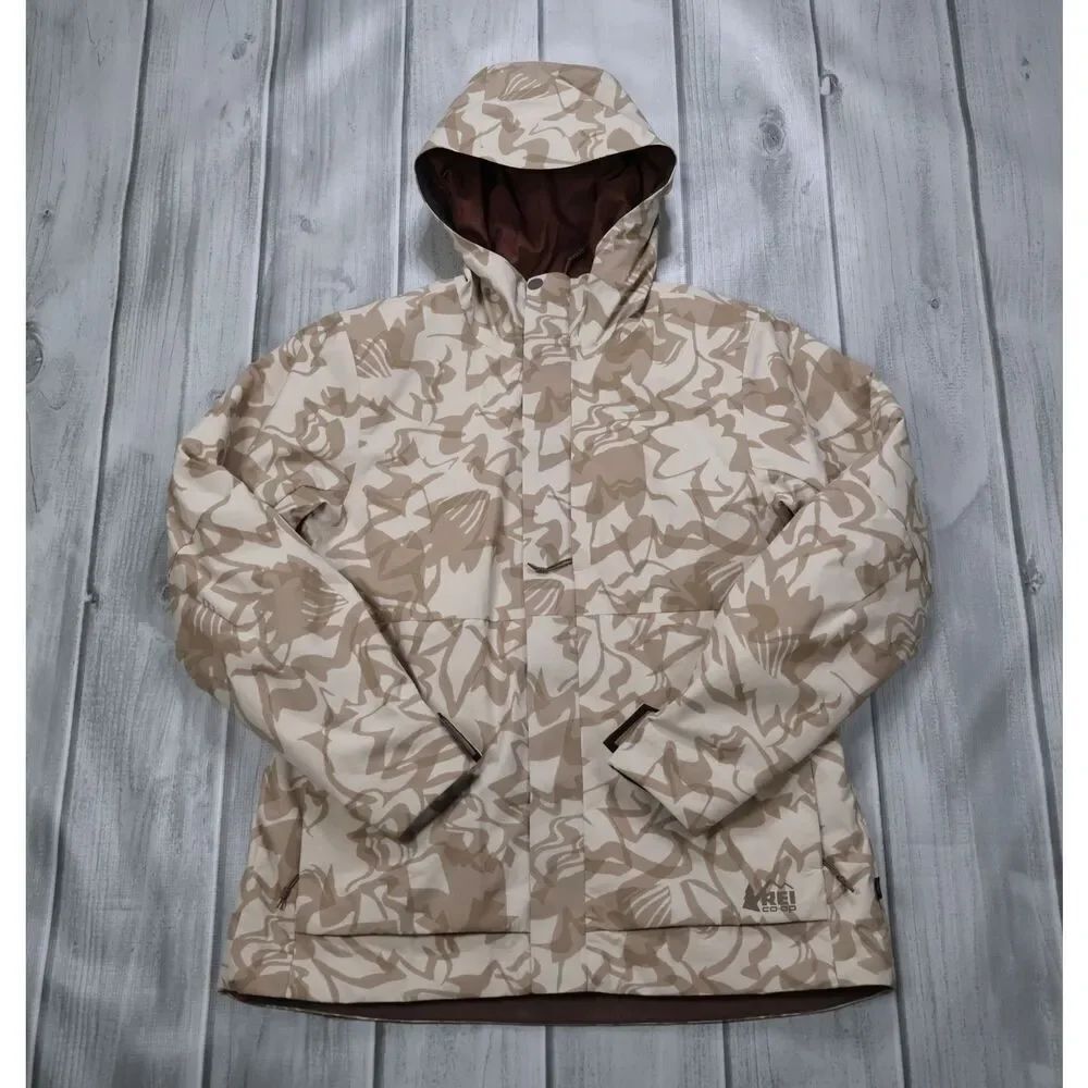 NEW REI Co-op Jacket Womens Large Camo Powderbound Insulated Hooded Jacket